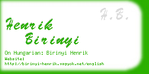 henrik birinyi business card